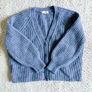 NWOT Sezane Basile Cardigan in Vintage Blue, Size M